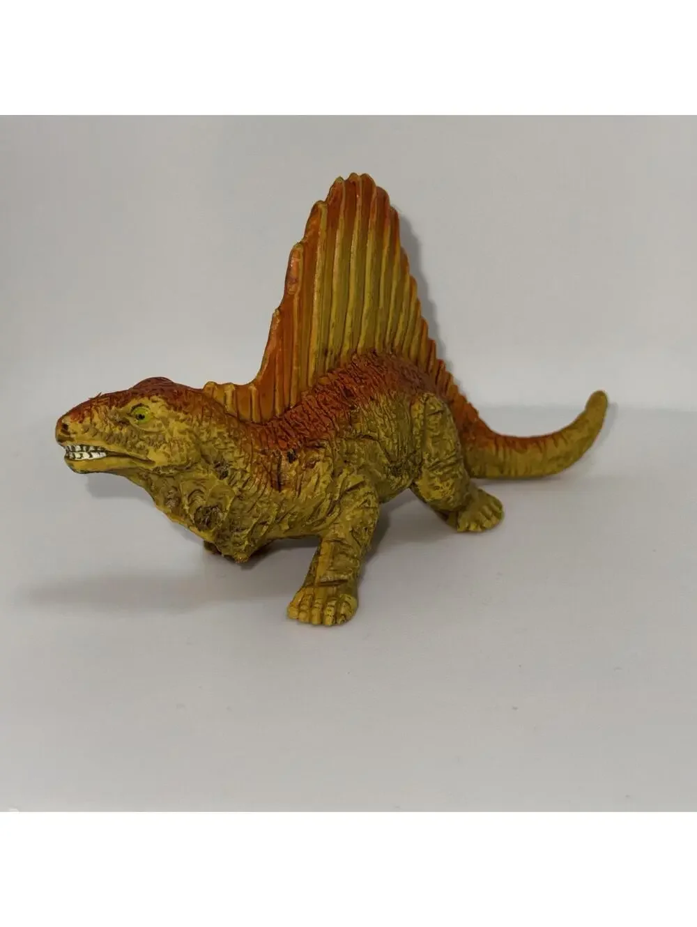 Vintage Dimetrodon UKRD Dinosaur Spine Back 1992‎ Orange Yellow PVC Figure